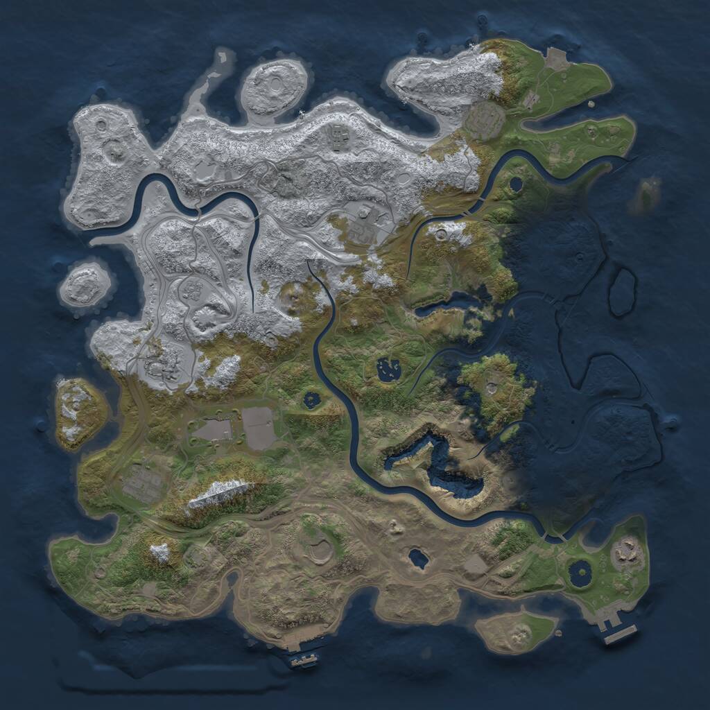 Rust Map: Procedural Map, Size: 4250, Seed: 1186949943, 15 Monuments