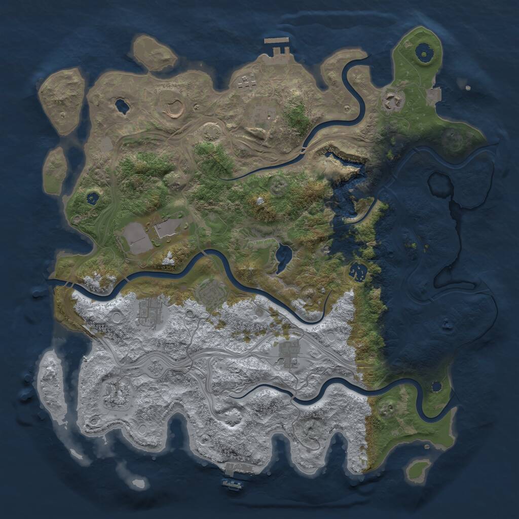 Rust Map: Procedural Map, Size: 4250, Seed: 463877486, 16 Monuments