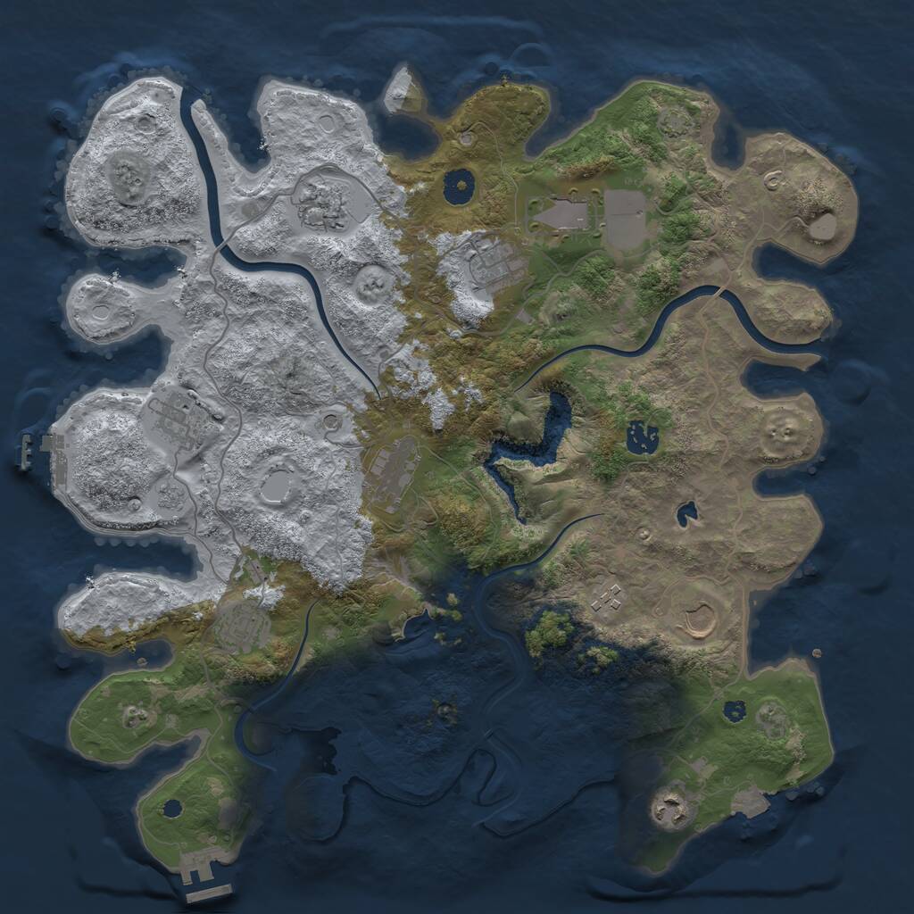 Rust Map: Procedural Map, Size: 4000, Seed: 201031226, 16 Monuments