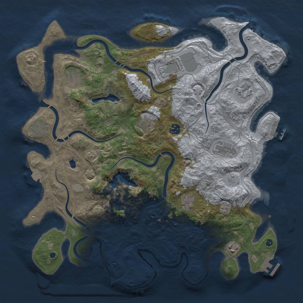 Rust Map: Procedural Map, Size: 4250, Seed: 351528995, 16 Monuments