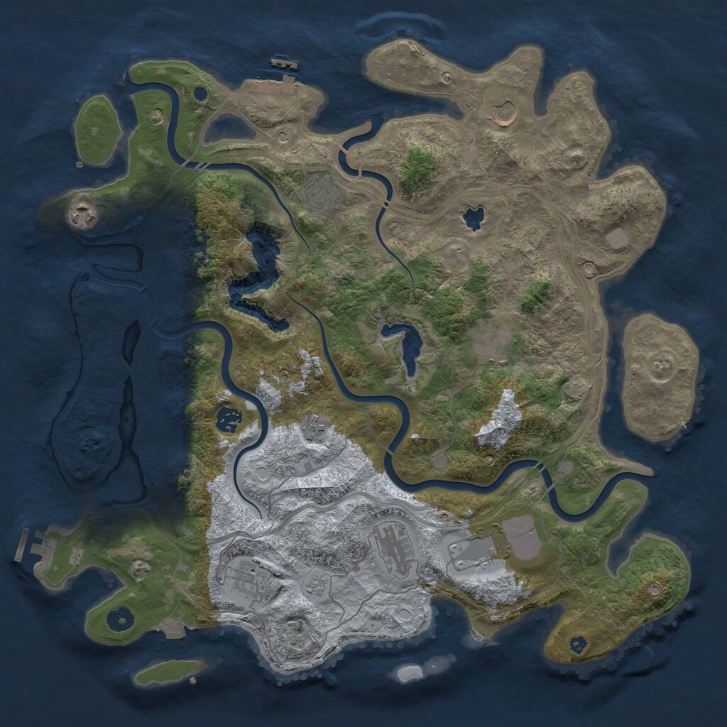 Rust Map: Procedural Map, Size: 4250, Seed: 1951527369, 15 Monuments