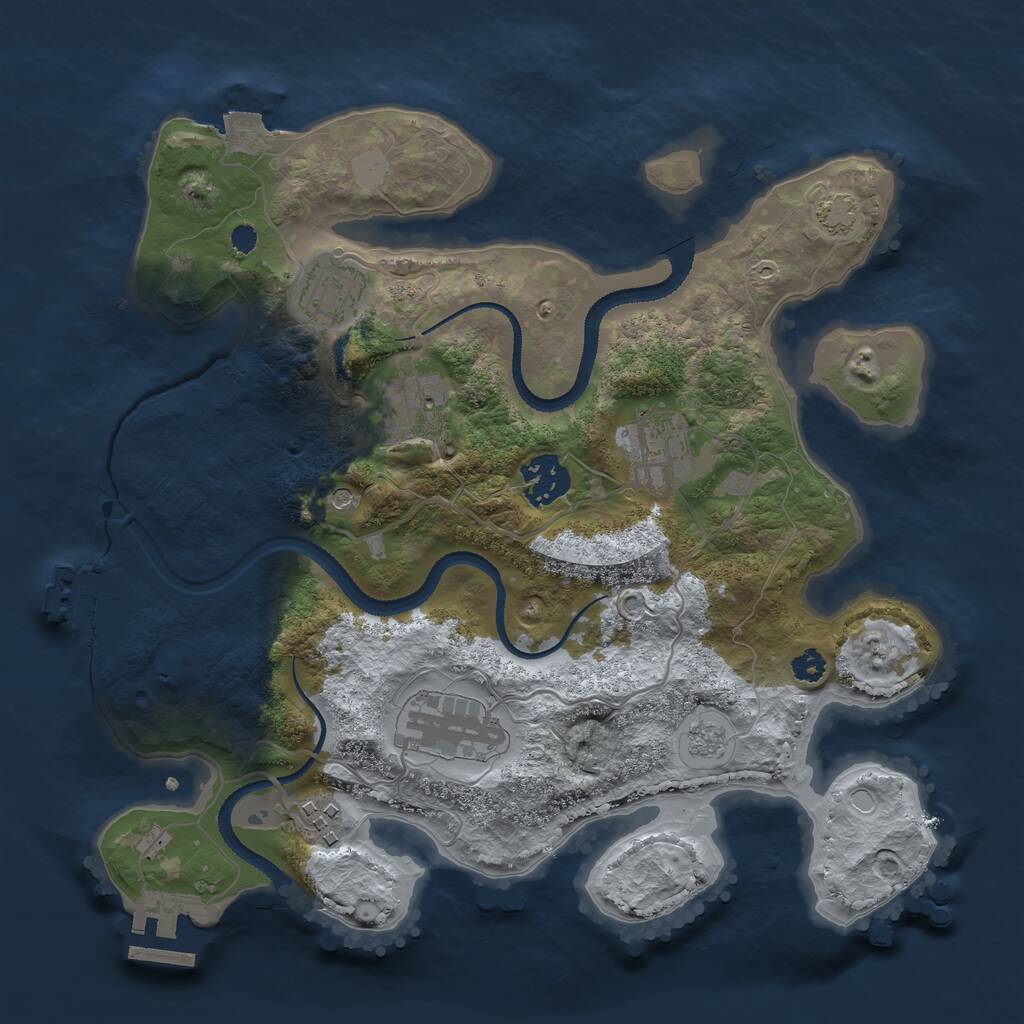 Rust Map: Procedural Map, Size: 3105, Seed: 1408252380, 12 Monuments