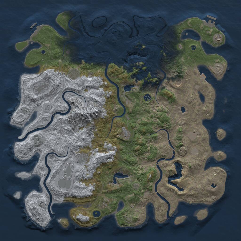 Rust Map: Procedural Map, Size: 5000, Seed: 180879, 17 Monuments