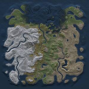 Thumbnail Rust Map: Procedural Map, Size: 5000, Seed: 180879, 17 Monuments