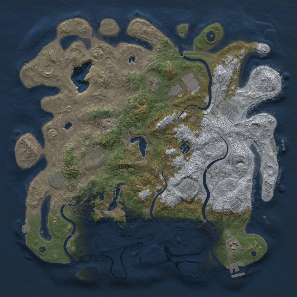 Rust Map: Procedural Map, Size: 4500, Seed: 1492262846, 16 Monuments