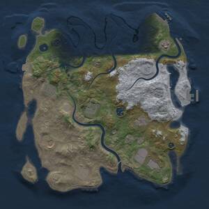 Thumbnail Rust Map: Procedural Map, Size: 3700, Seed: 585685937, 15 Monuments