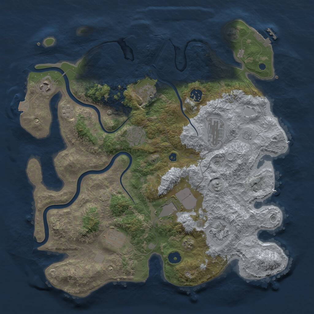 Rust Map: Procedural Map, Size: 3800, Seed: 13326, 15 Monuments