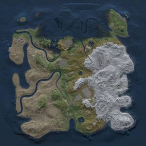 Thumbnail Rust Map: Procedural Map, Size: 3800, Seed: 13326, 15 Monuments