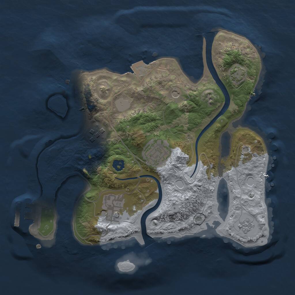 Rust Map: Procedural Map, Size: 2450, Seed: 149622933, 8 Monuments