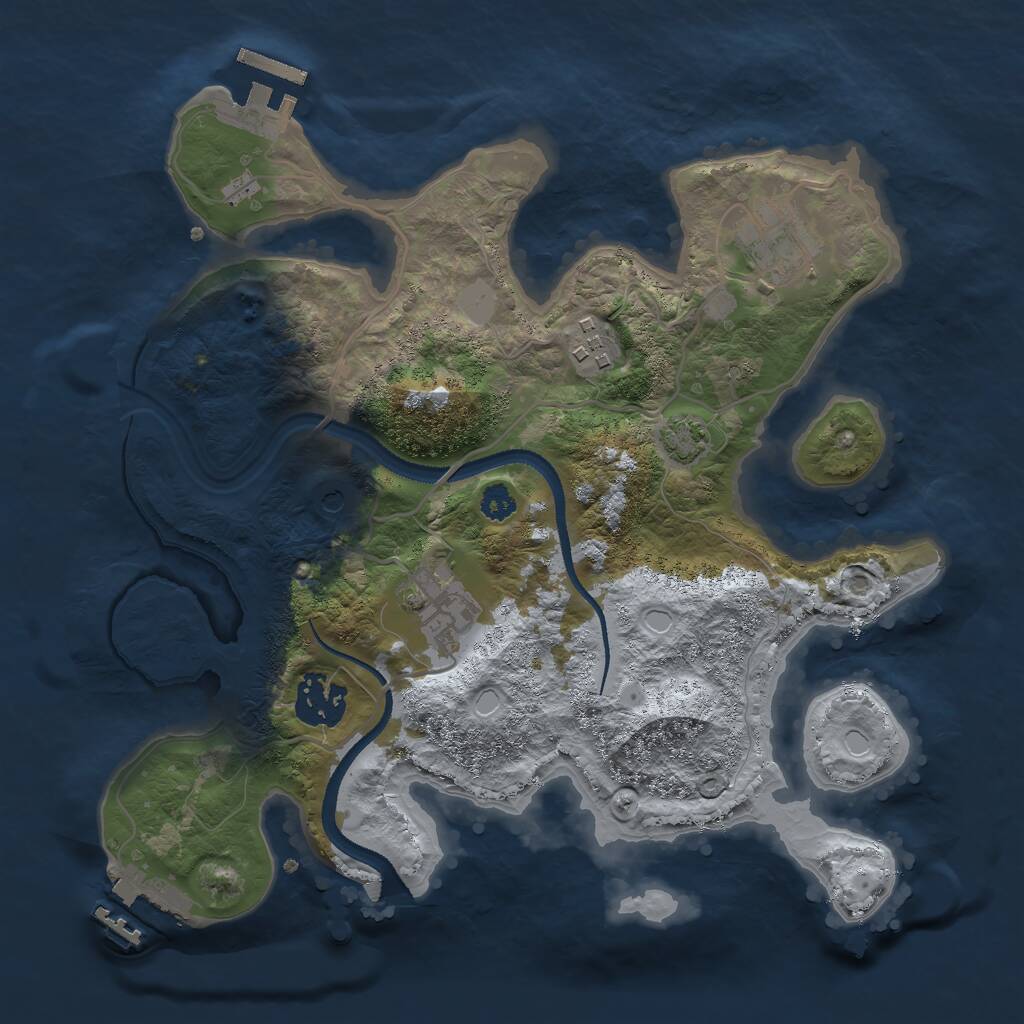 Rust Map: Procedural Map, Size: 2900, Seed: 71025228, 9 Monuments