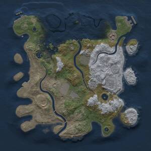 Thumbnail Rust Map: Procedural Map, Size: 3500, Seed: 425872, 14 Monuments