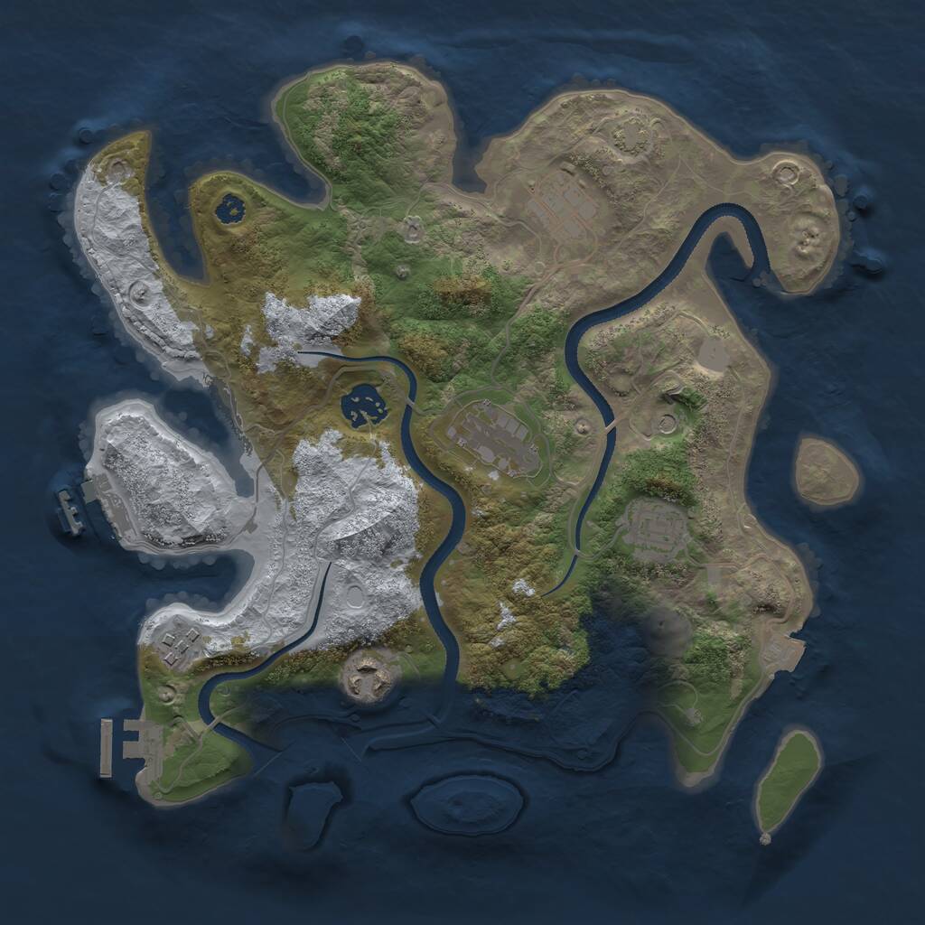 Rust Map: Procedural Map, Size: 3200, Seed: 55201488, 11 Monuments