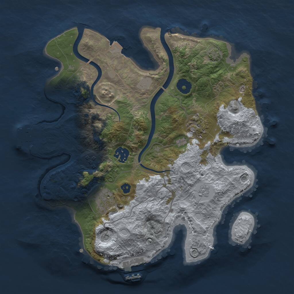 Rust Map: Procedural Map, Size: 3000, Seed: 122638798, 10 Monuments
