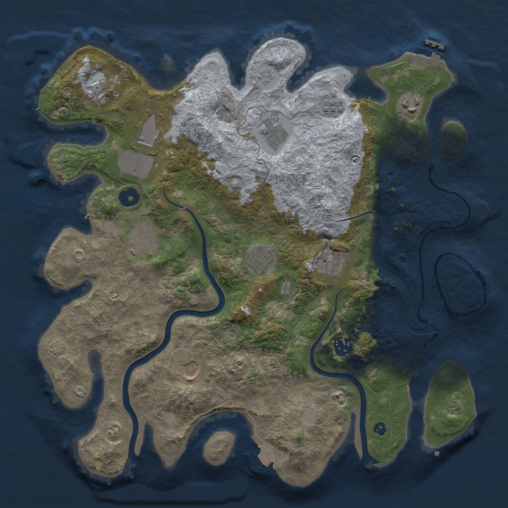 Rust Map: Procedural Map, Size: 3900, Seed: 472300522, 15 Monuments