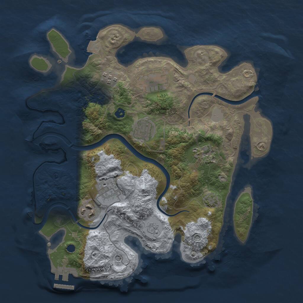 Rust Map: Procedural Map, Size: 3000, Seed: 800117927, 11 Monuments