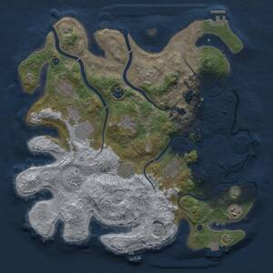 Thumbnail Rust Map: Procedural Map, Size: 3750, Seed: 1345731793, 15 Monuments