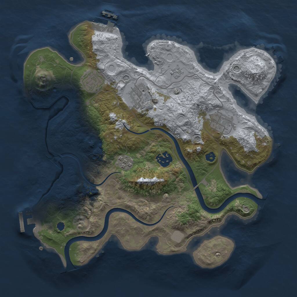 Rust Map: Procedural Map, Size: 3000, Seed: 1096662253, 11 Monuments