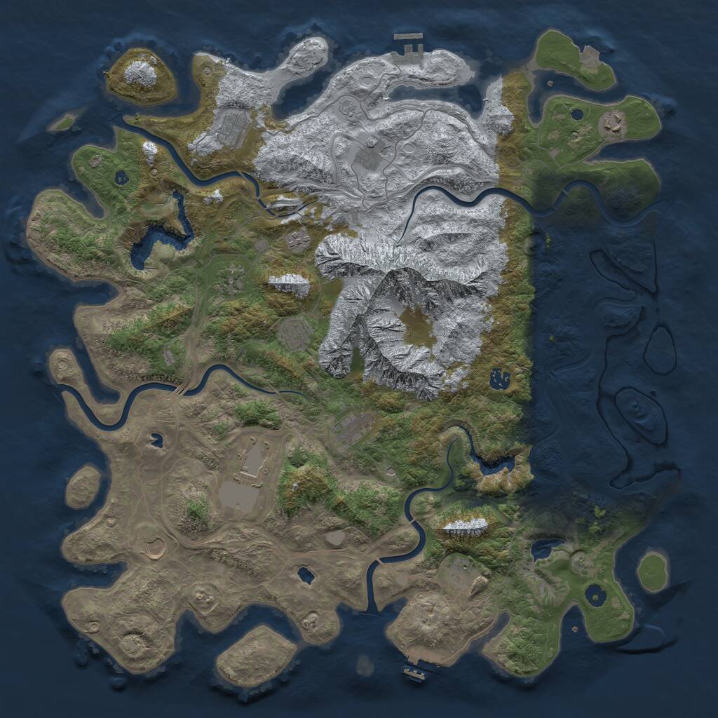 Rust Map: Procedural Map, Size: 5000, Seed: 349353632, 17 Monuments