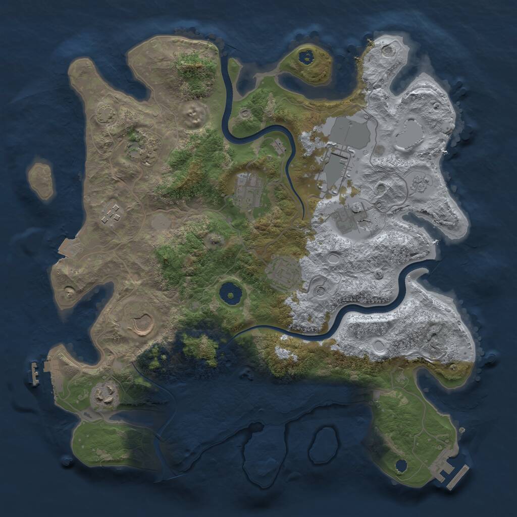 Rust Map: Procedural Map, Size: 3500, Seed: 1326, 14 Monuments