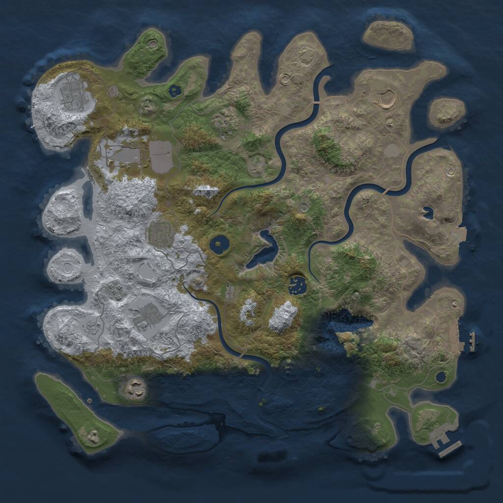 Rust Map: Procedural Map, Size: 4000, Seed: 1369322511, 15 Monuments
