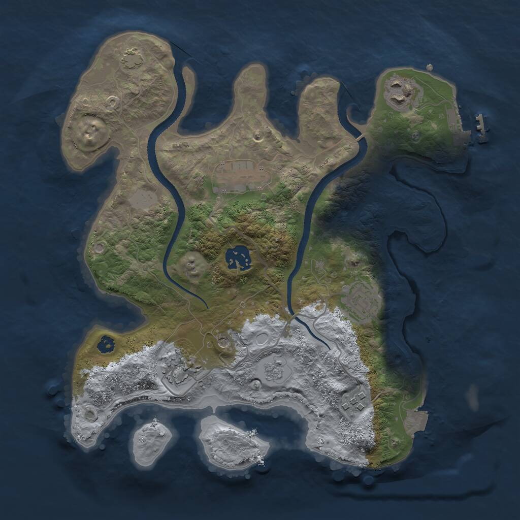 Rust Map: Procedural Map, Size: 3000, Seed: 20852, 11 Monuments