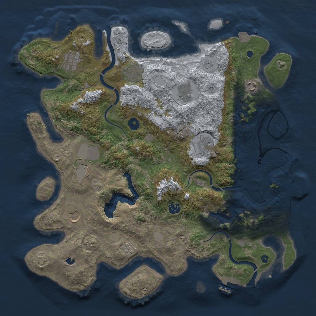 Rust Map: Procedural Map, Size: 4000, Seed: 349353632, 15 Monuments