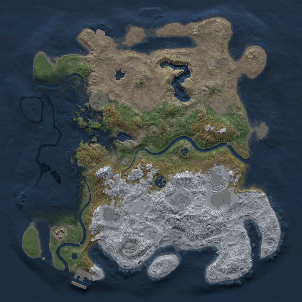 Rust Map: Procedural Map, Size: 4000, Seed: 829652198, 15 Monuments
