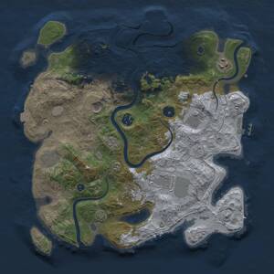 Thumbnail Rust Map: Procedural Map, Size: 3600, Seed: 34559000, 14 Monuments