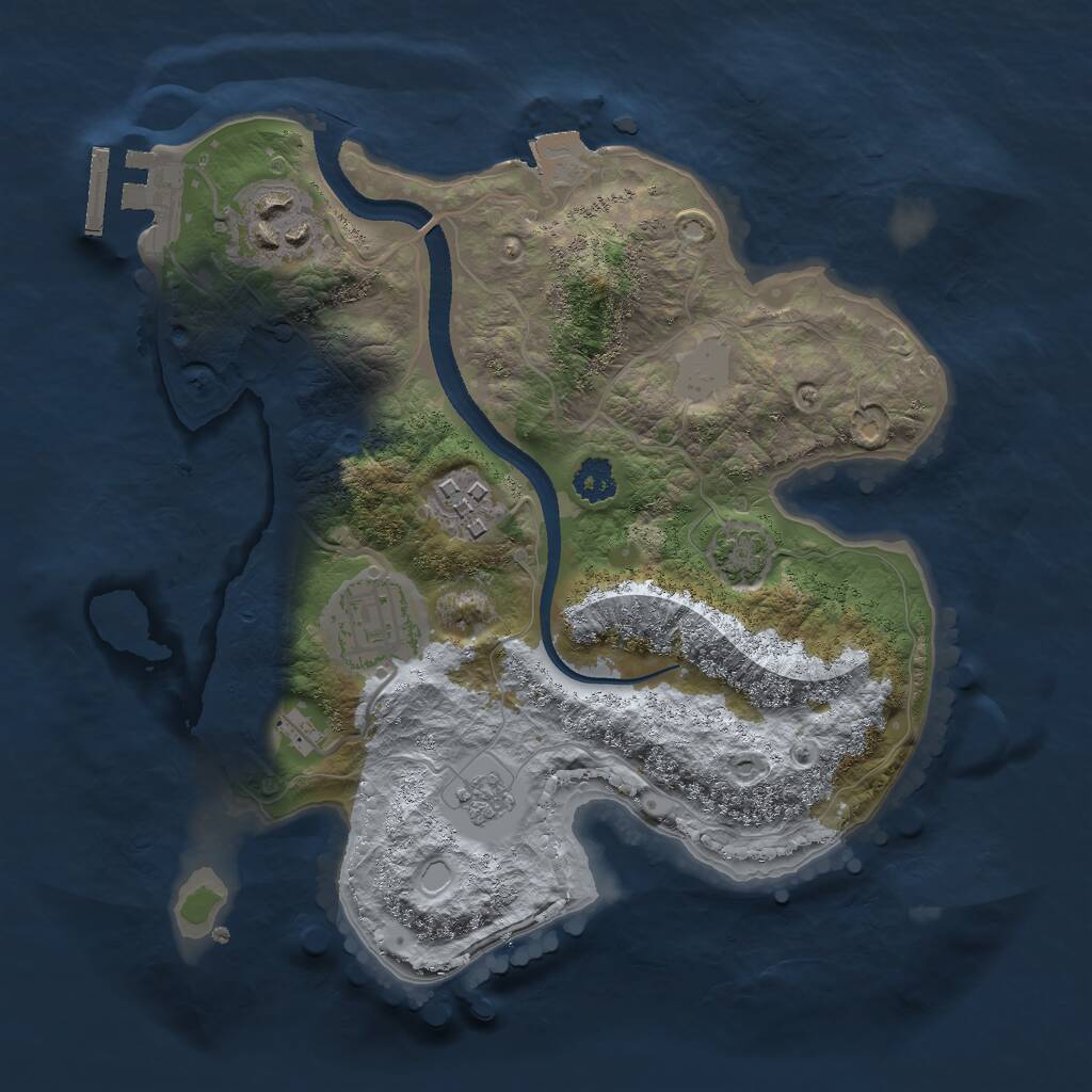 Rust Map: Procedural Map, Size: 2500, Seed: 1169781039, 7 Monuments