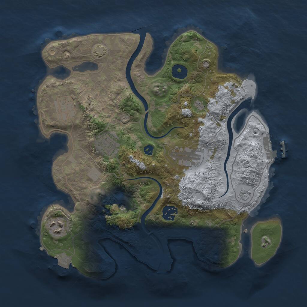 Rust Map: Procedural Map, Size: 3000, Seed: 1759475173, 10 Monuments