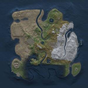 Thumbnail Rust Map: Procedural Map, Size: 3000, Seed: 1759475173, 10 Monuments