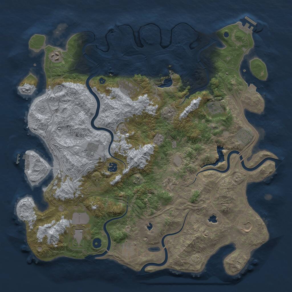 Rust Map: Procedural Map, Size: 4500, Seed: 26092711, 17 Monuments
