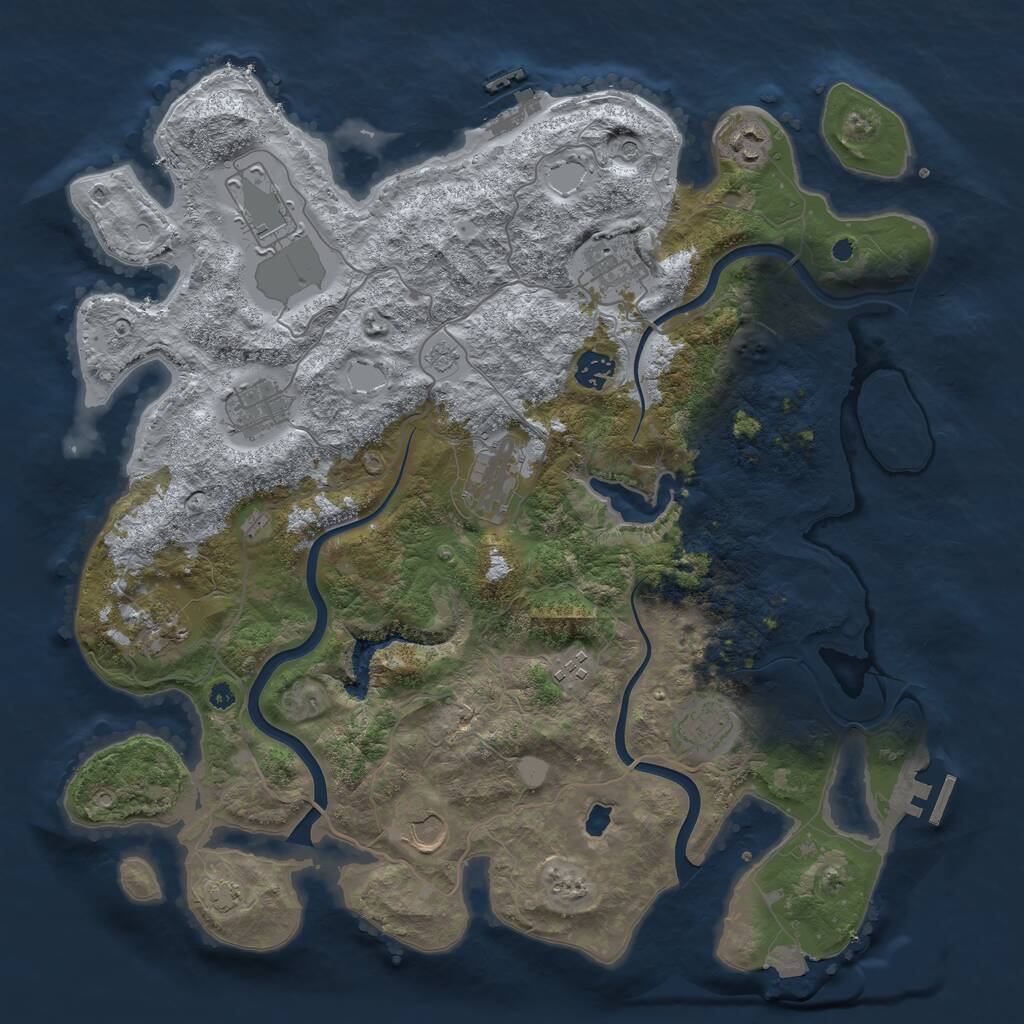 Rust Map: Procedural Map, Size: 4000, Seed: 924341884, 16 Monuments