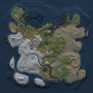 Thumbnail Rust Map: Procedural Map, Size: 3500, Seed: 810982, 13 Monuments