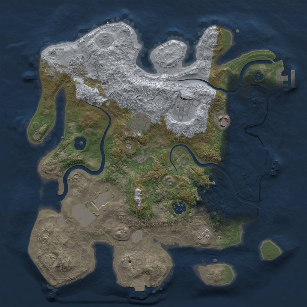 Rust Map: Procedural Map, Size: 3500, Seed: 8022026, 13 Monuments