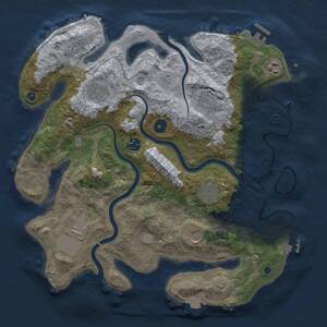 Thumbnail Rust Map: Procedural Map, Size: 3650, Seed: 559717016, 14 Monuments