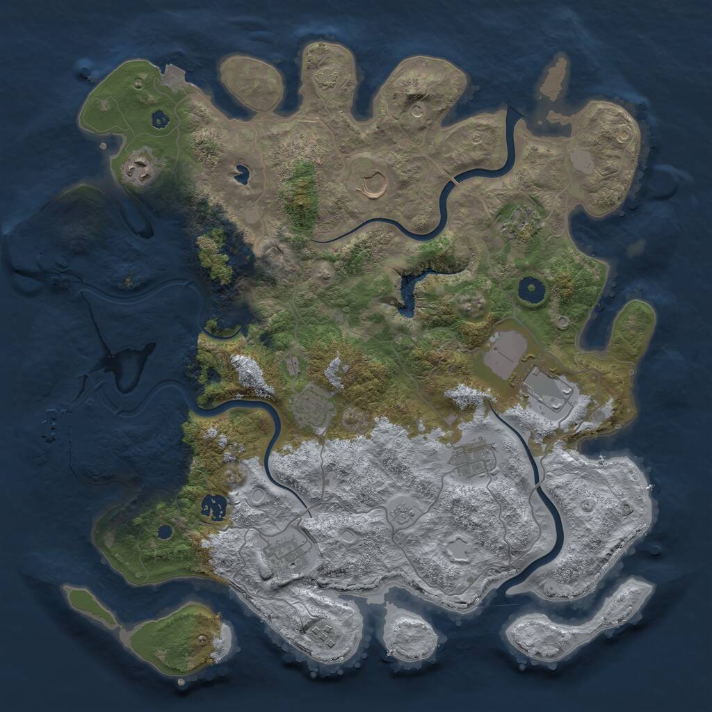 Rust Map: Procedural Map, Size: 4000, Seed: 1964921013, 15 Monuments