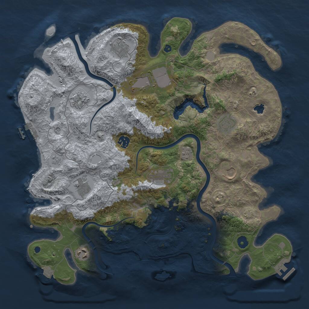 Rust Map: Procedural Map, Size: 4000, Seed: 57195140, 16 Monuments