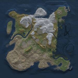 Thumbnail Rust Map: Procedural Map, Size: 3500, Seed: 42989503, 14 Monuments