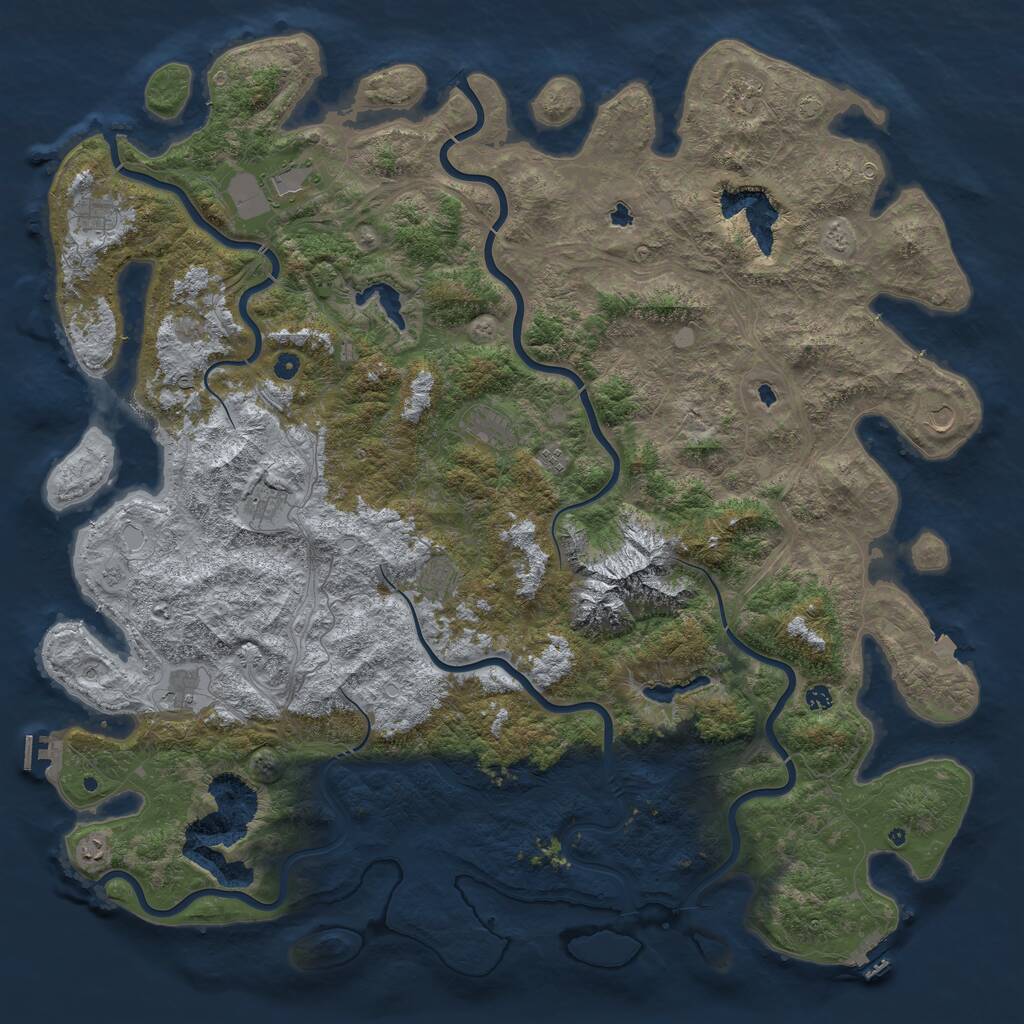 Rust Map: Procedural Map, Size: 5899, Seed: 1085979800, 17 Monuments