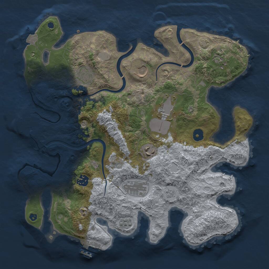 Rust Map: Procedural Map, Size: 3500, Seed: 116699866, 14 Monuments