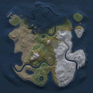 Thumbnail Rust Map: Procedural Map, Size: 3000, Seed: 37446863, 8 Monuments