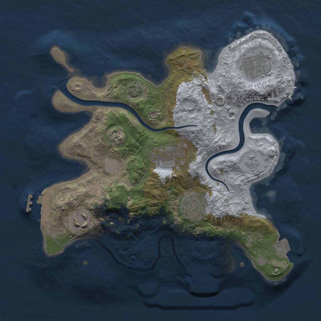 Rust Map: Procedural Map, Size: 2750, Seed: 1575849166, 10 Monuments