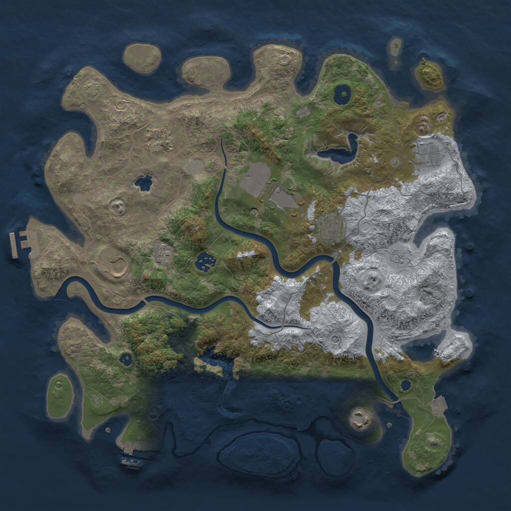 Rust Map: Procedural Map, Size: 4000, Seed: 202603, 14 Monuments