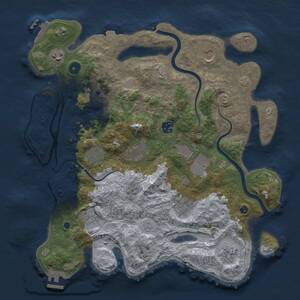 Thumbnail Rust Map: Procedural Map, Size: 3750, Seed: 200119439, 17 Monuments