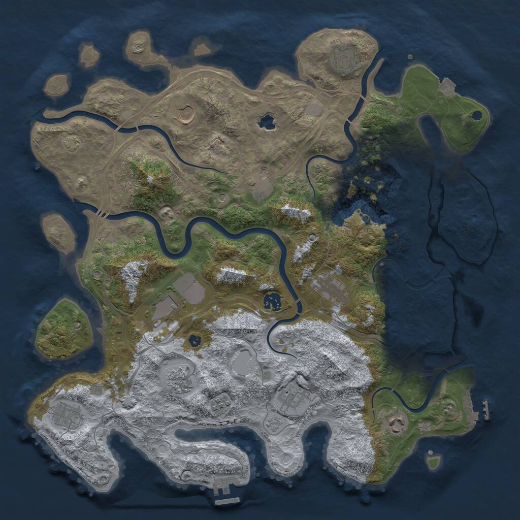 Rust Map: Procedural Map, Size: 4250, Seed: 2010301864, 17 Monuments