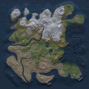 Thumbnail Rust Map: Procedural Map, Size: 3750, Seed: 368311558, 14 Monuments