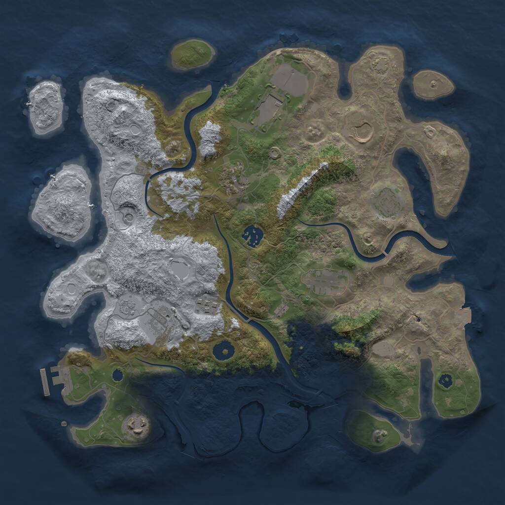 Rust Map: Procedural Map, Size: 3700, Seed: 98432151, 14 Monuments