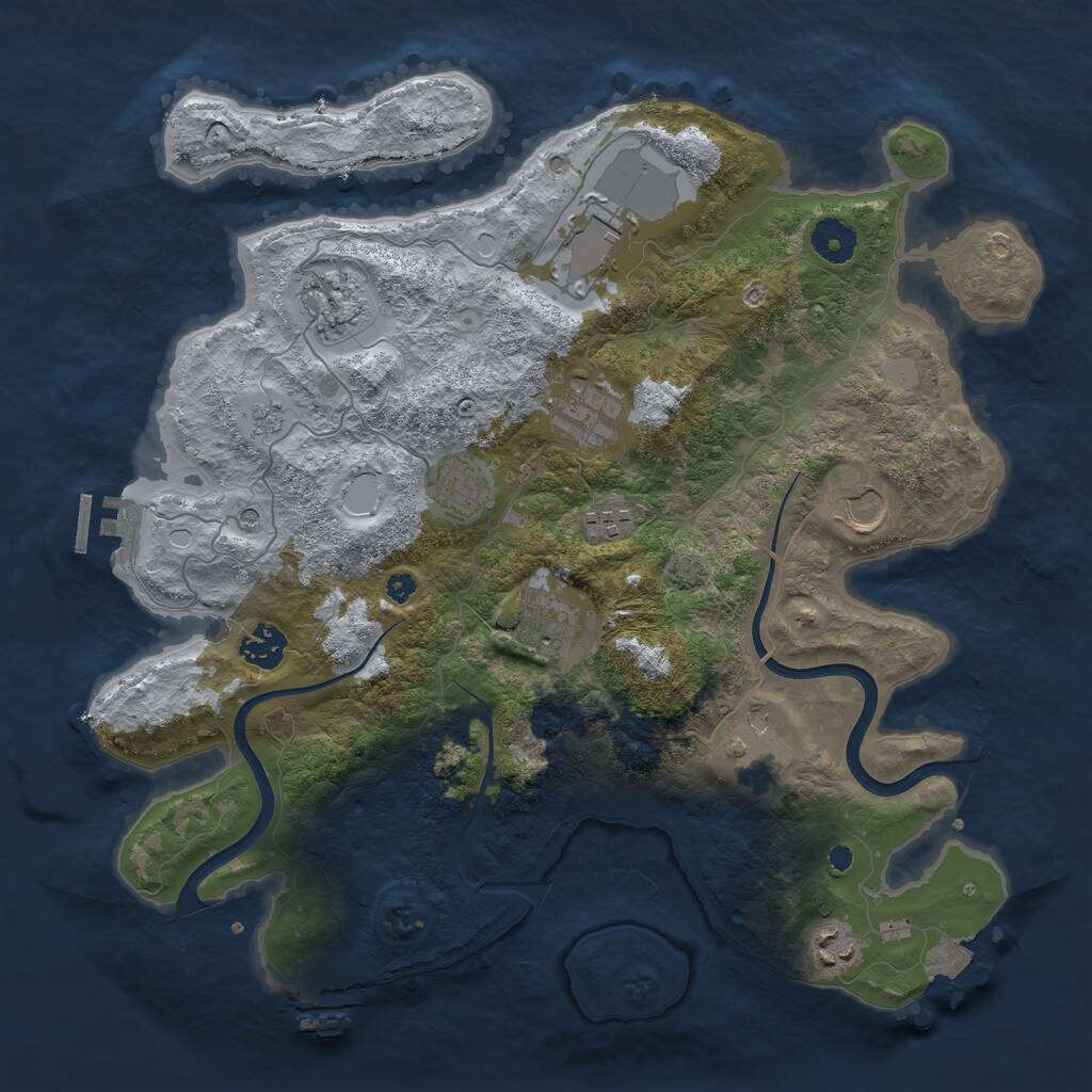 Rust Map: Procedural Map, Size: 3700, Seed: 473562679, 16 Monuments