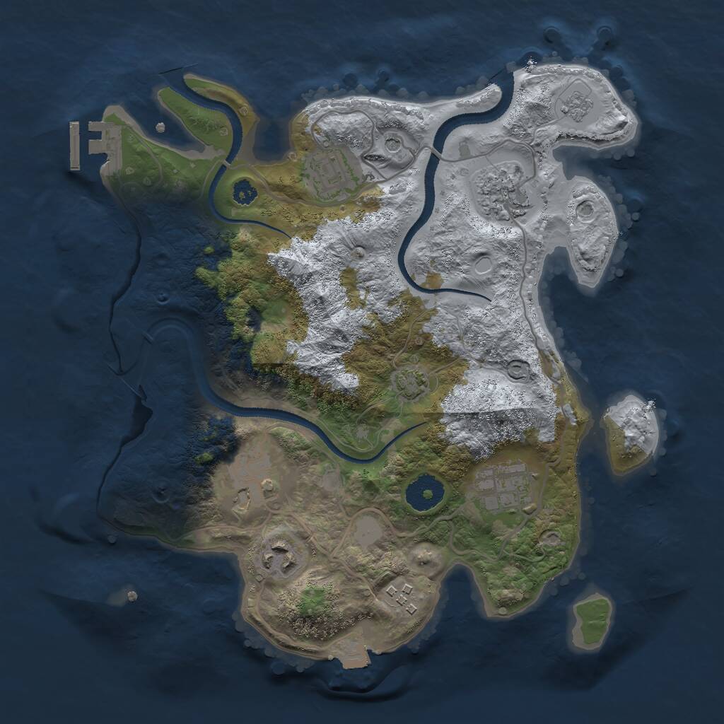 Rust Map: Procedural Map, Size: 3000, Seed: 1434192617, 11 Monuments